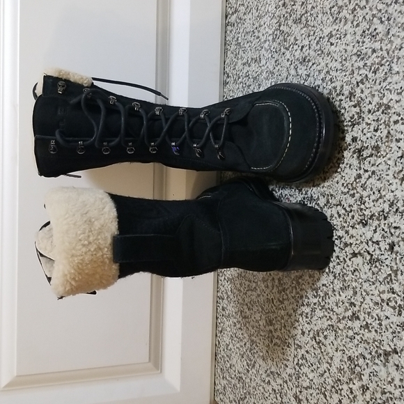 Chanel Winter Lace Up Combat  Boots - Picture 3 of 17